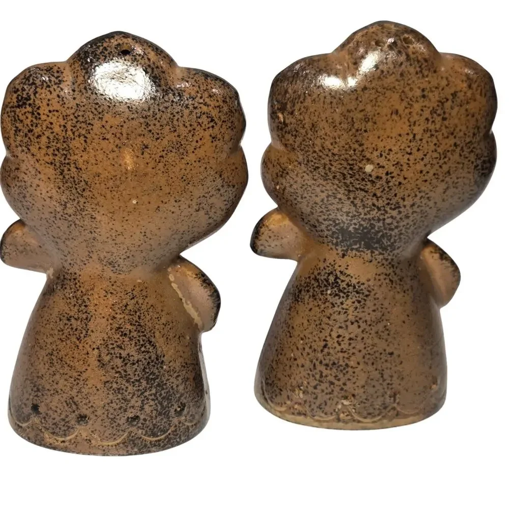 Vintage 1960s Japan Anthropomorphic Flower Salt Pepper Shakers MCM Unused
